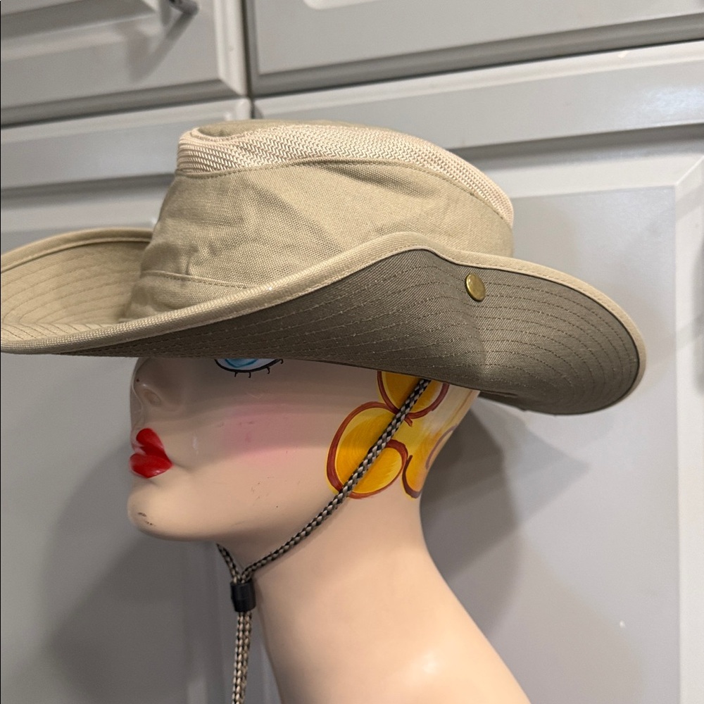 REI Trail Cap Sahara Paddler Sun Outdoors Hat, Beige Wide Brim Adjustable Fit
